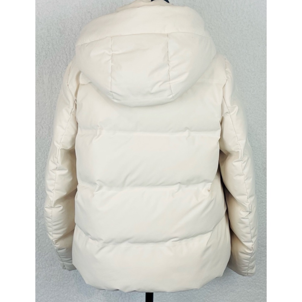 UNIQLO • Cream Seamless Hooded Down Puffer Jacket, XS - Picture 5 of 16